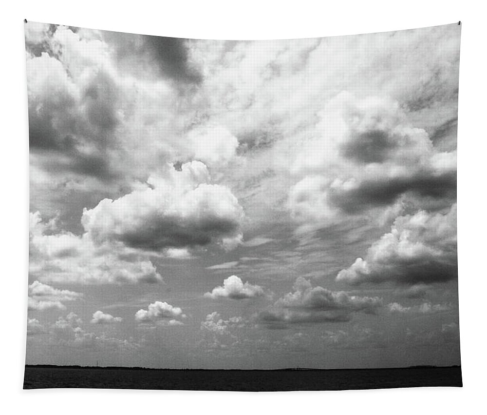 Clouds Tapestry featuring the photograph Clouds in Black And White by David Stasiak