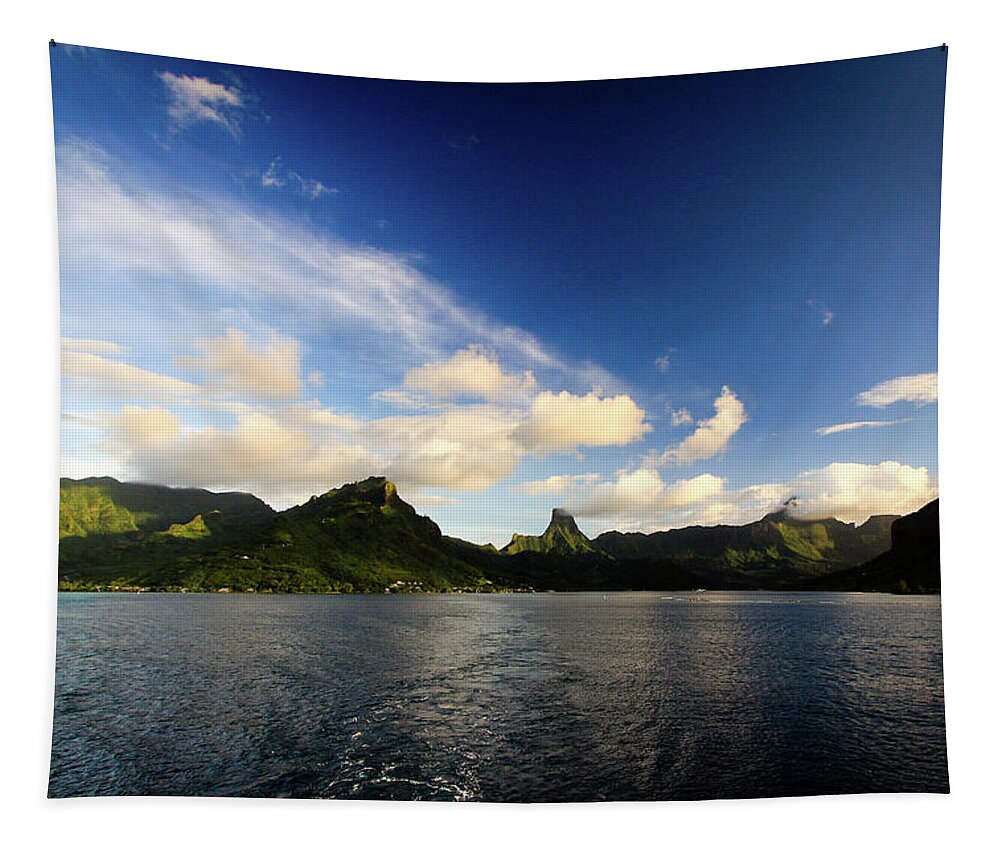 Cloud Tapestry featuring the photograph Clouds over Moorea by Craig A Walker