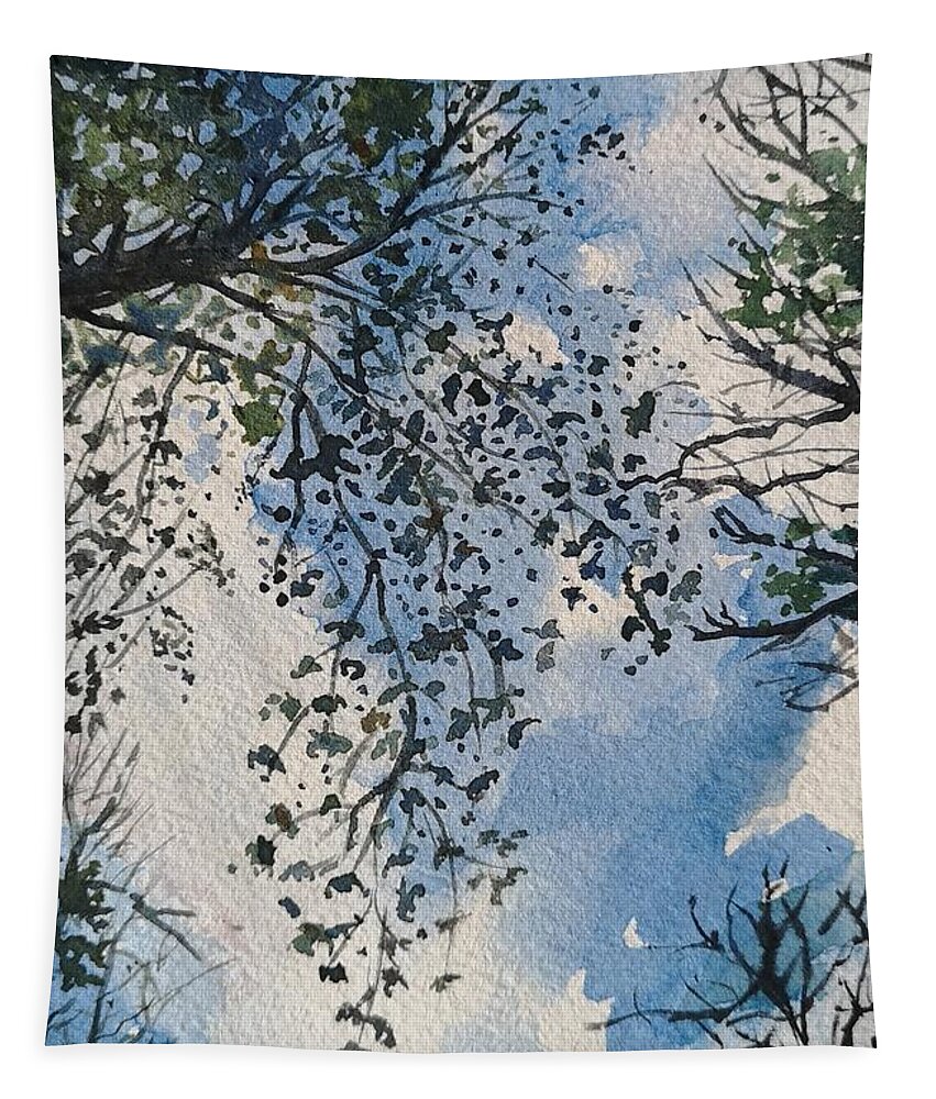 Cloudscape Tapestry featuring the painting Clouds by Sheila Romard