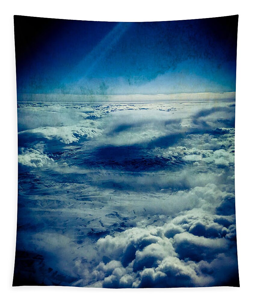 Clouds Tapestry featuring the photograph Cloudscape in Deep Blue by Eileen Backman