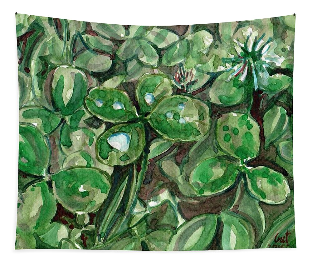 Clover Tapestry featuring the painting Clover field by George Cret