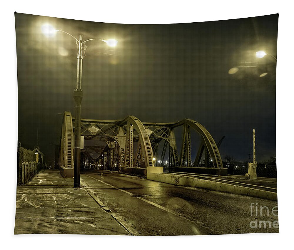 Bridge Tapestry featuring the photograph Clybourn Place Drawbridge by Bruno Passigatti