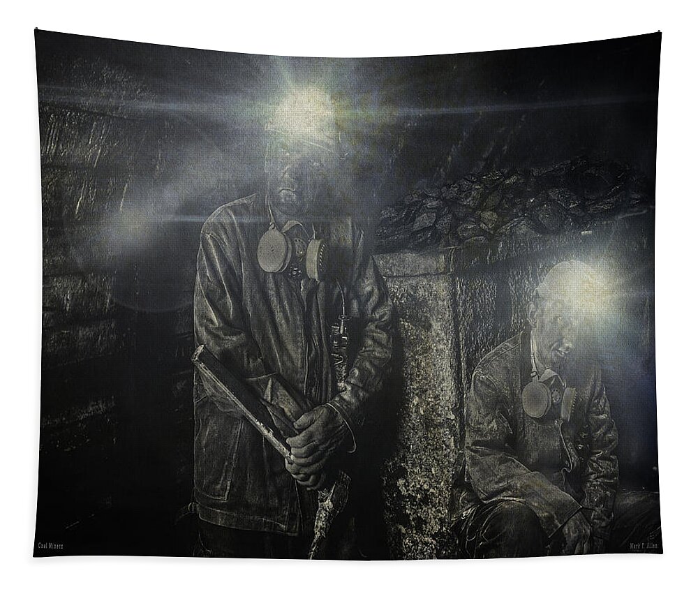 Coal Tapestry featuring the digital art Coal Miners by Mark Allen
