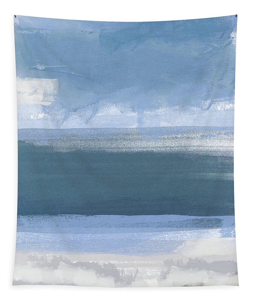 Coastal Tapestry featuring the painting Coastal- abstract landscape painting by Linda Woods