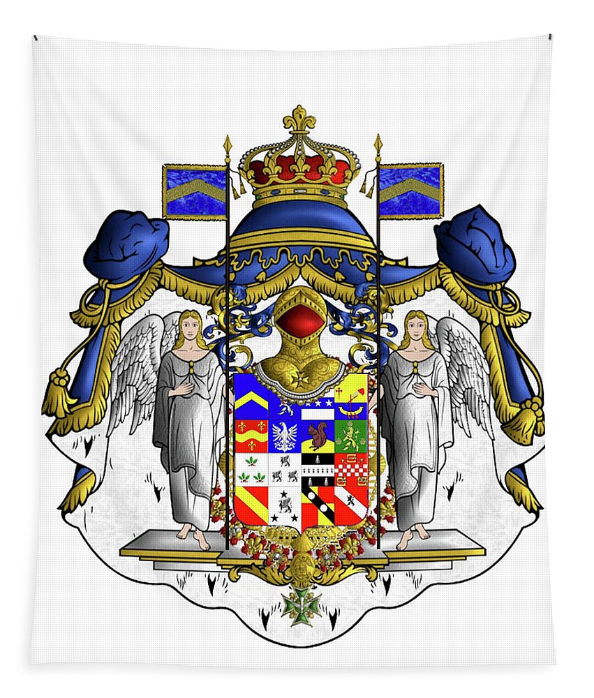 Coat Of Arms Tapestry featuring the drawing Coat of Arms by Troy Caperton