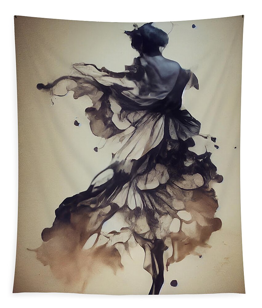 Concept Tapestry featuring the painting Coffee Stains On White Showing Human Dancers 2cb7bc14 Bb4c 4d16 4765 Dea15115b5d8 by MotionAge Designs