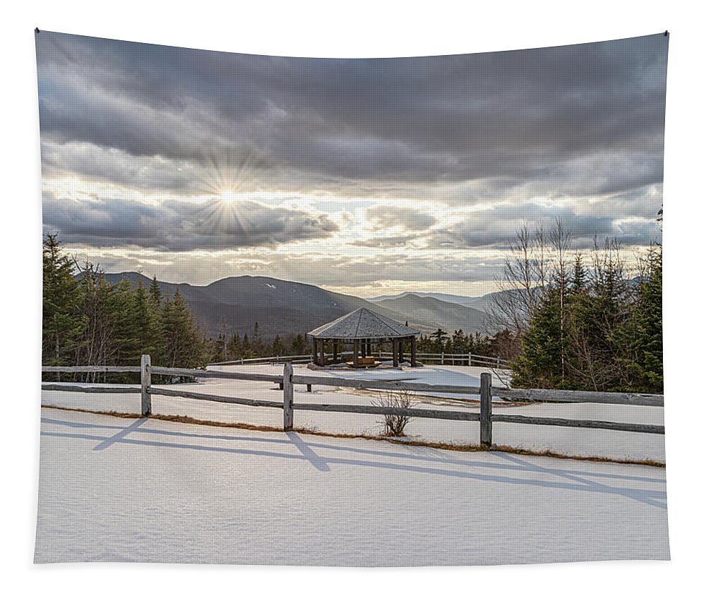 Sunset Tapestry featuring the photograph Cold Day on the Kancamagus by William Dickman