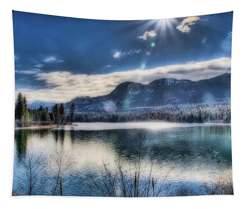 River Tapestry featuring the photograph Cold Day on the Pend Oreille by Dan Eskelson