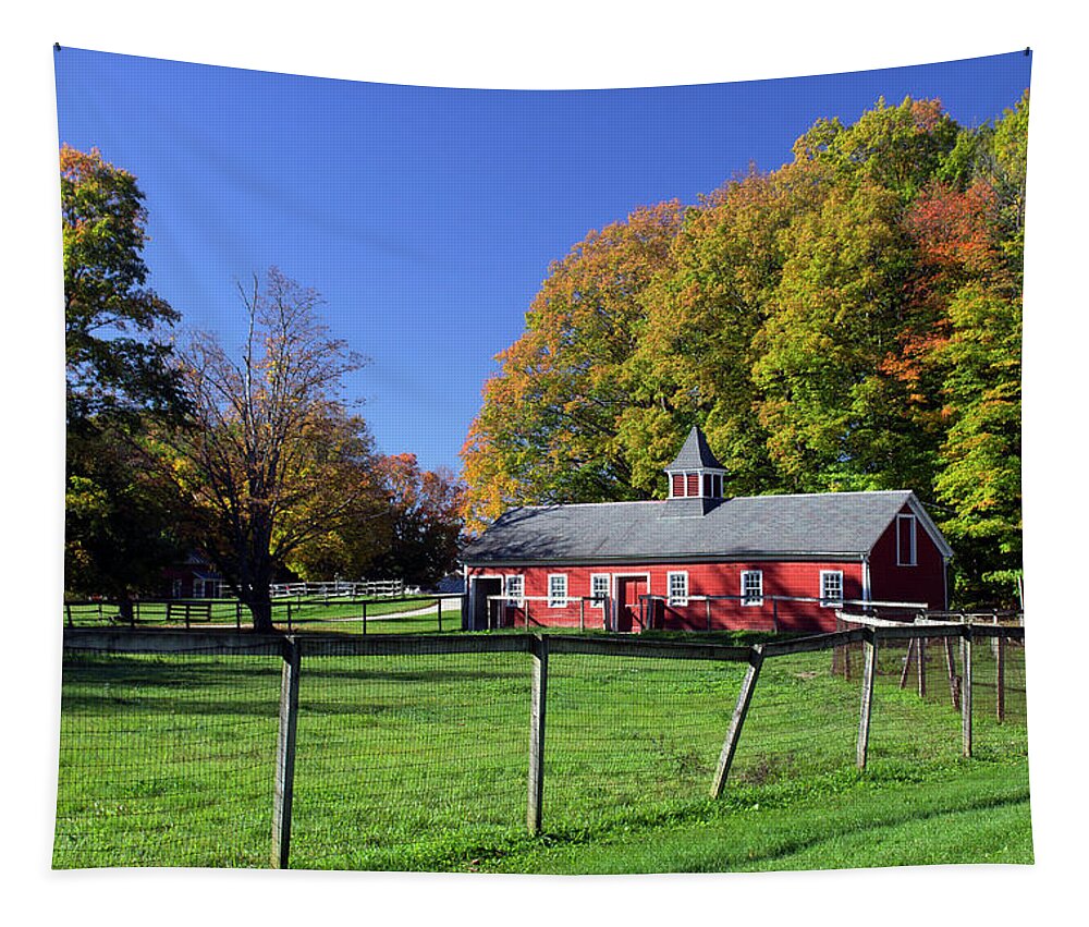 Colonel Tapestry featuring the photograph Colonel Fletcher Road, Meach Cove, Shelburne, Vermont by Rik Carlson