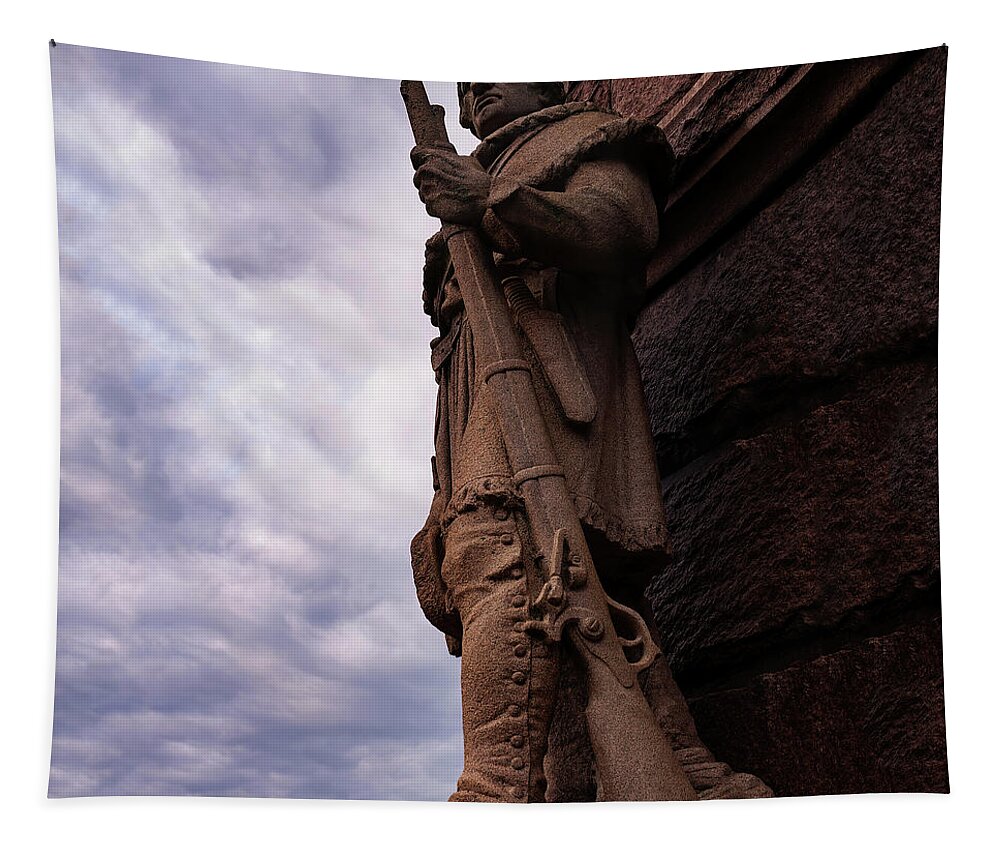 Colonial Soldier Tapestry featuring the photograph Colonial soldier statue by Flees Photos