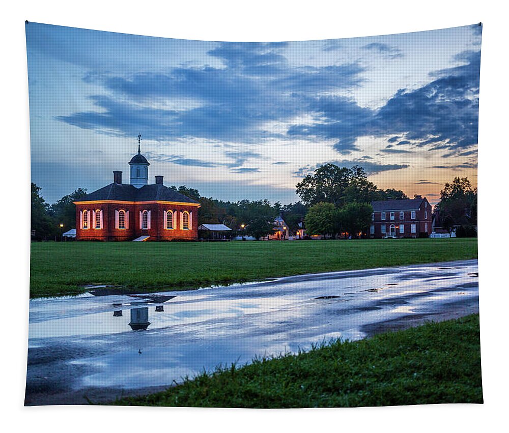 Colonial Williamsburg Tapestry featuring the photograph Colonial Williamsburg After the Storm by Rachel Morrison