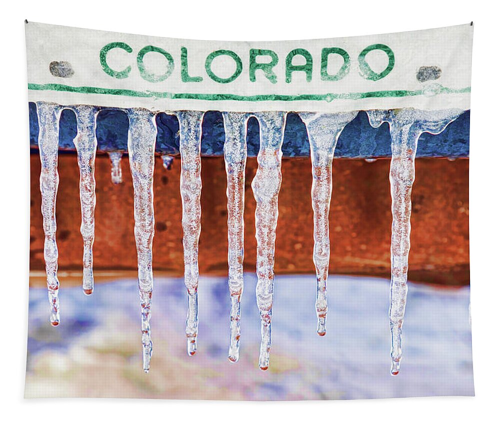 Colorado Tapestry featuring the photograph Colorado Icicles by James BO Insogna