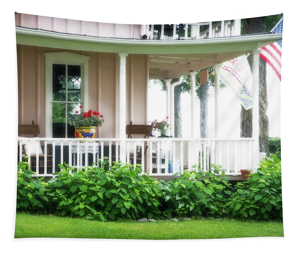 Bay View Tapestry featuring the photograph Colorful Flower Pot With Radiance by Robert Carter
