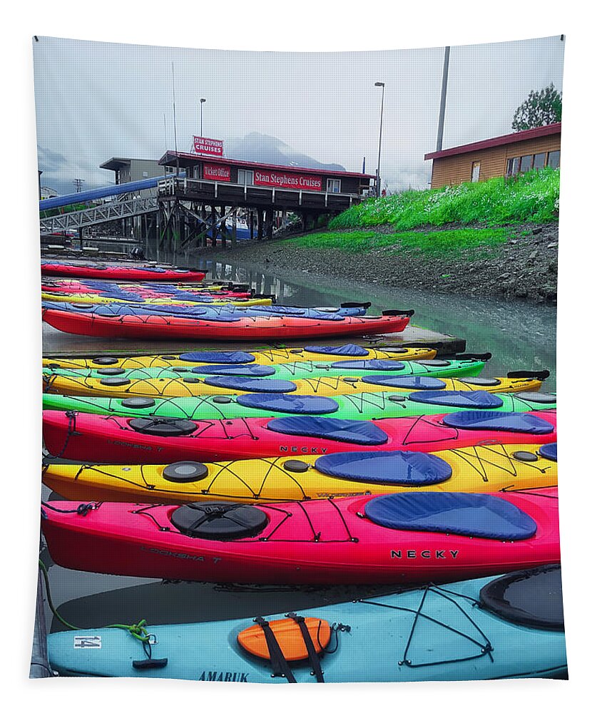 Kayak Tapestry featuring the photograph Colorful Kayaks by Steph Gabler