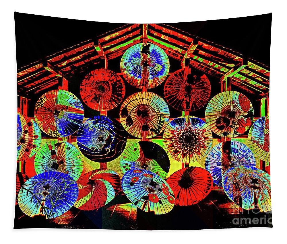 Lanterns Tapestry featuring the digital art Colorful Lanterns by Mimulux Patricia No