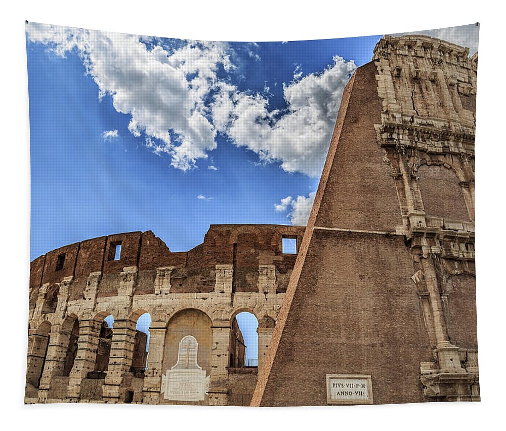 Amphitheatre Tapestry featuring the photograph Colosseum in Rome, Italy by Fabiano Di Paolo