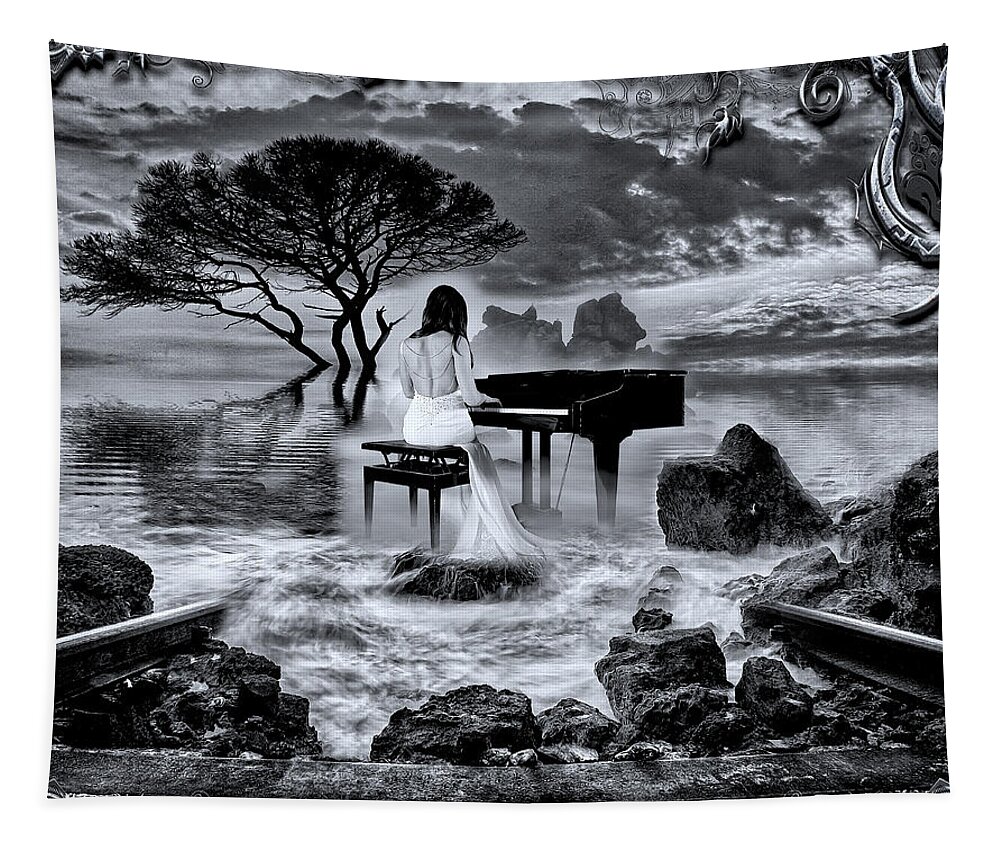 Gothic Fantasy Tapestry featuring the digital art Come Away With Me by Michael Damiani