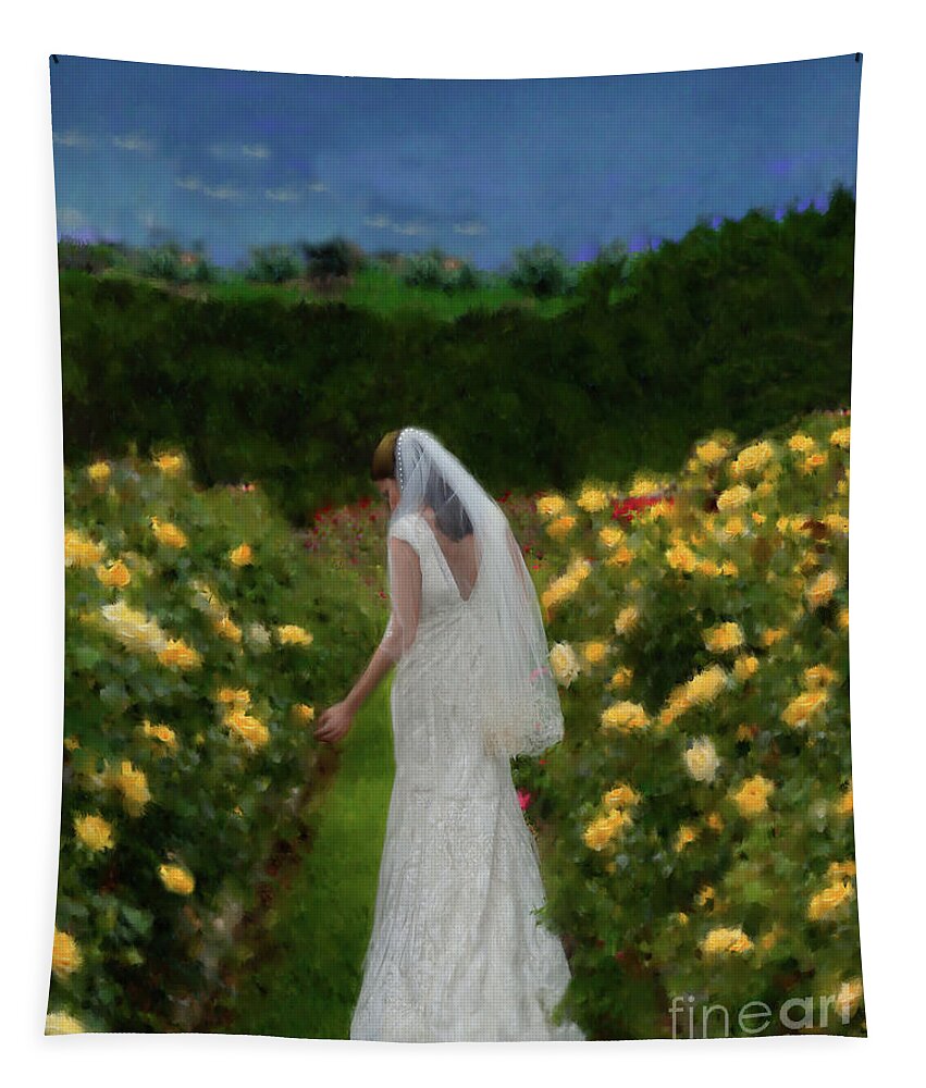 Bride Tapestry featuring the digital art Come To The Garden by Constance Woods