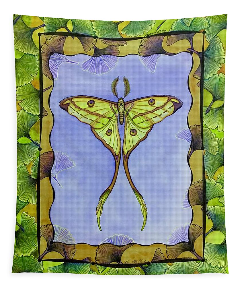 Kim Mcclinton Tapestry featuring the painting Comet Moth by Kim McClinton