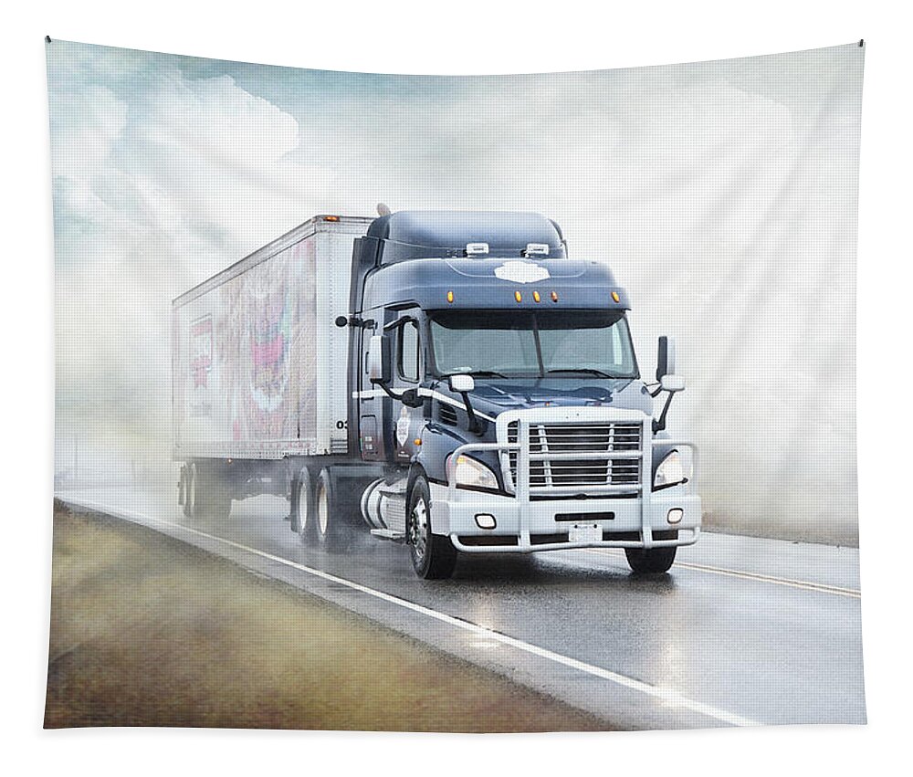 Trucks Tapestry featuring the photograph Coming Out Of The Fog by Theresa Tahara