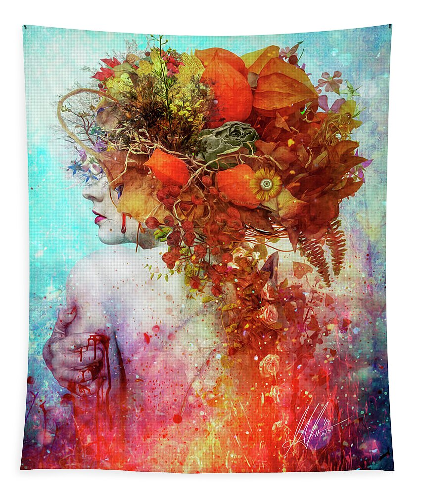 Surreal Tapestry featuring the digital art Compassion by Mario Sanchez Nevado