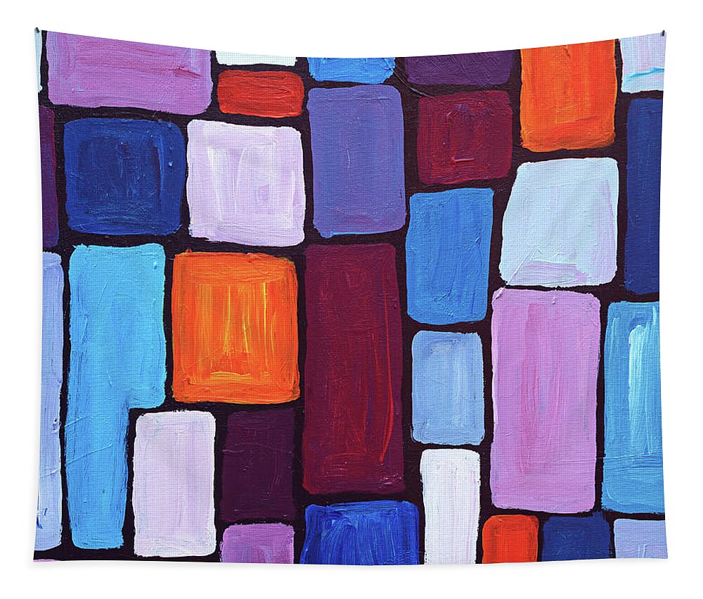 Abstract Tapestry featuring the painting Composition by Maria Meester