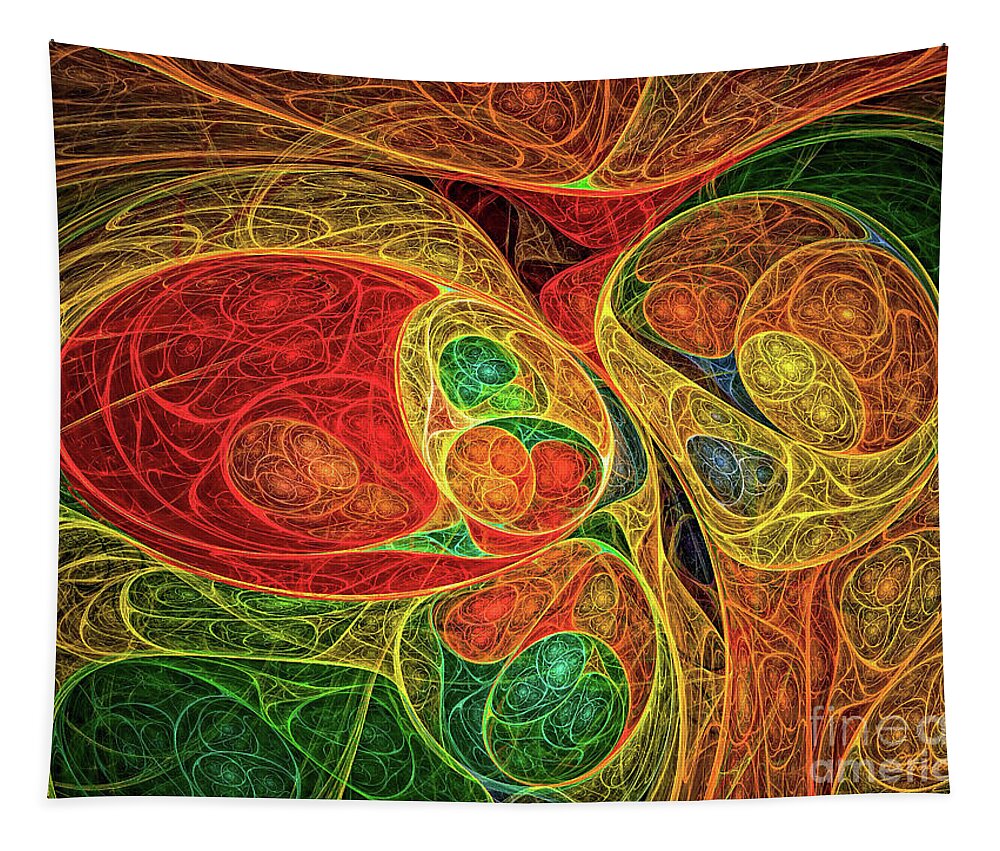 Abstract Tapestry featuring the digital art Conception Abstract by Olga Hamilton