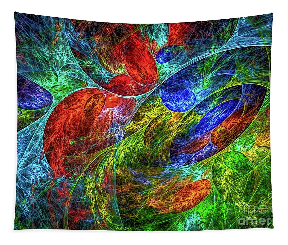 Abstract Tapestry featuring the digital art Conception No 4 by Olga Hamilton
