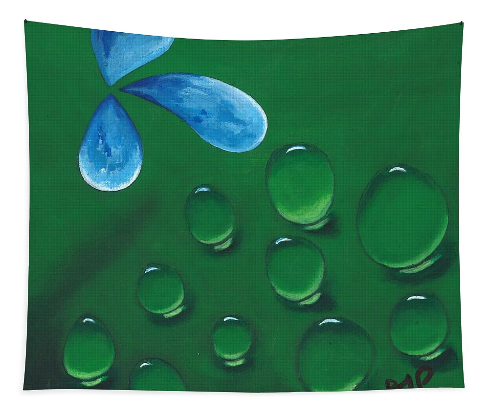 Raindrops Tapestry featuring the painting Condensation by Esoteric Gardens KN
