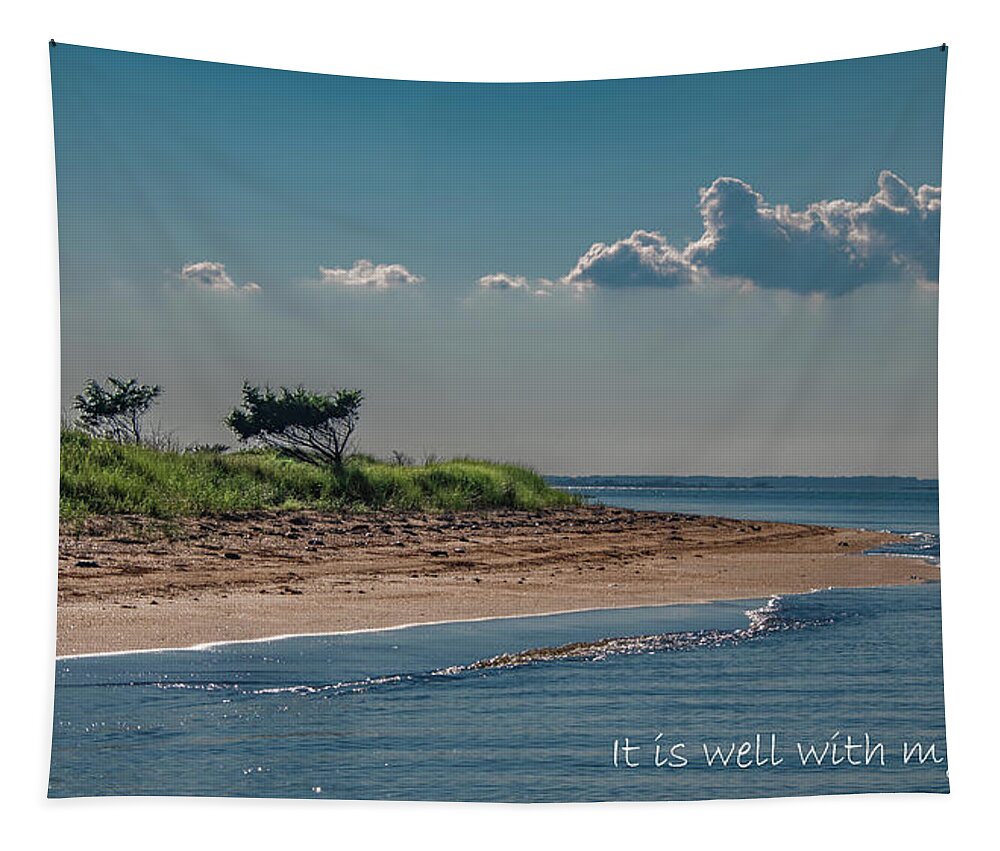 Chincoteague Tapestry featuring the photograph Contentment in Chincoteague by Marcy Wielfaert