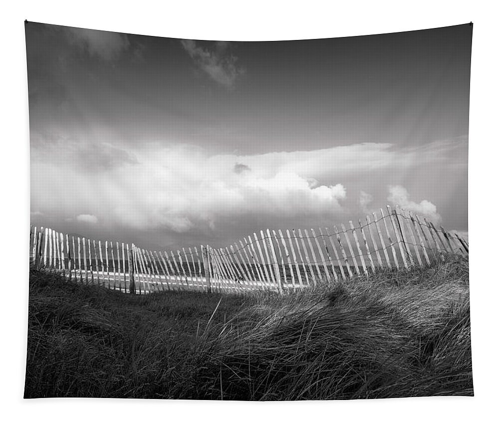 Fence Tapestry featuring the photograph Contour Hugging Fence by Mark Callanan