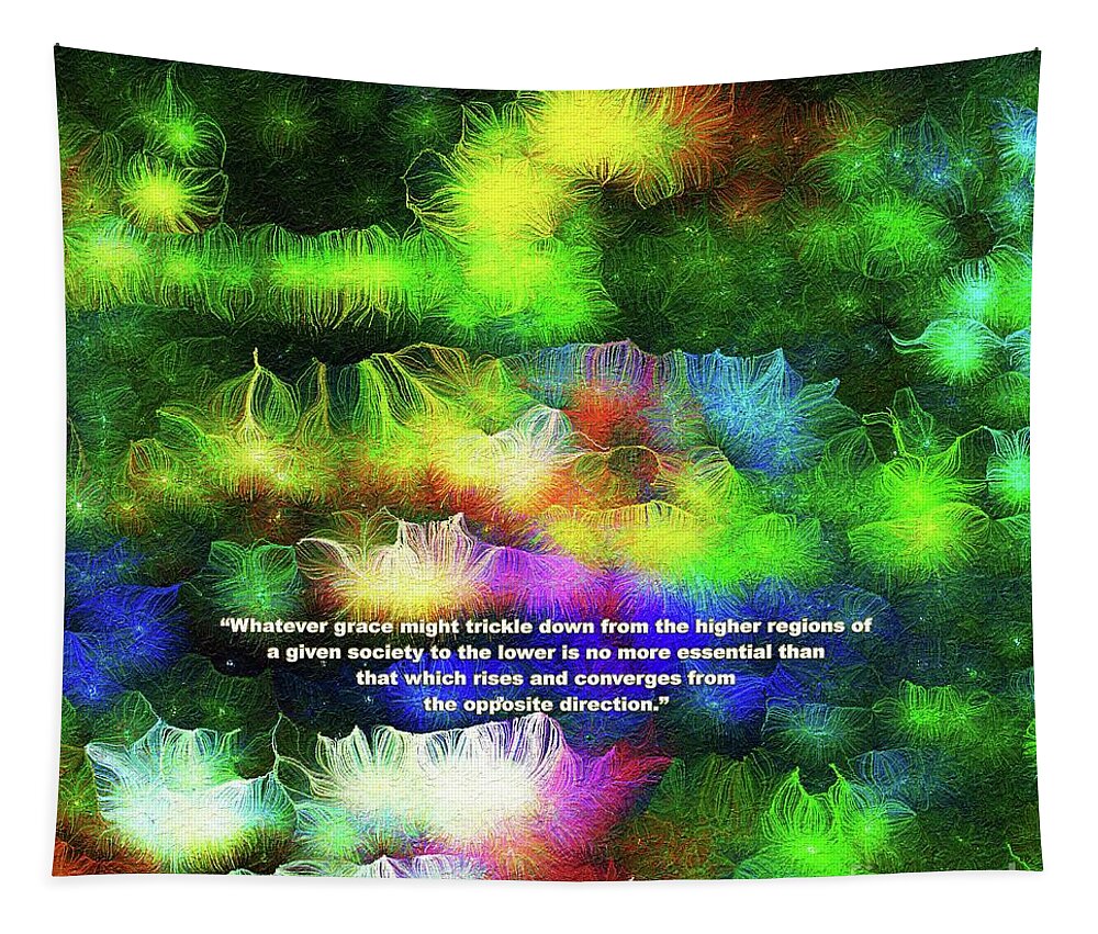 Book Art Tapestry featuring the mixed media Converging Grace Number 1 with Text by Aberjhani