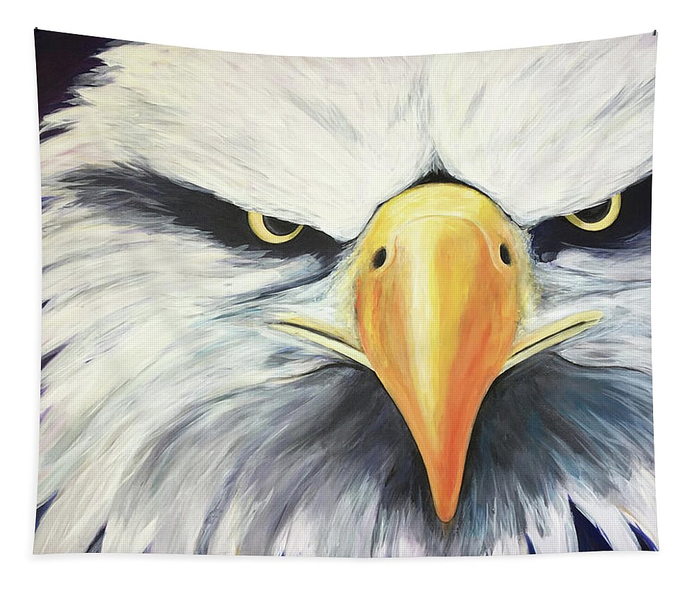 Eagle Tapestry featuring the painting Conviction by Pamela Schwartz