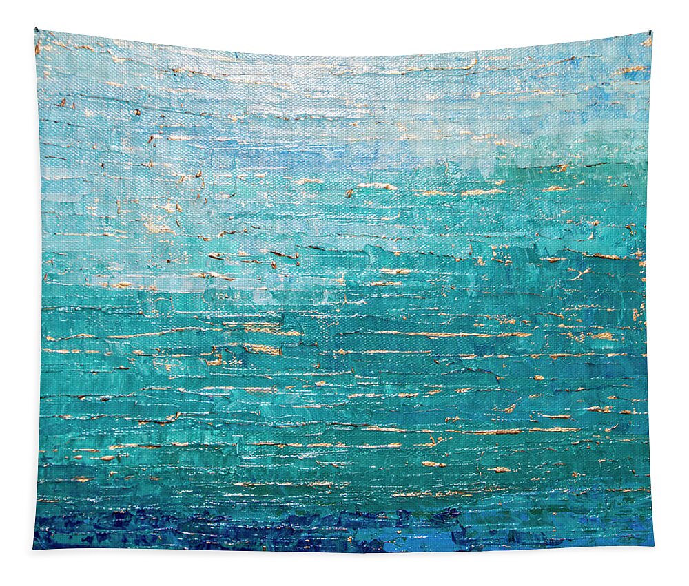 Blue Tapestry featuring the painting Cooled Blues by Linda Bailey