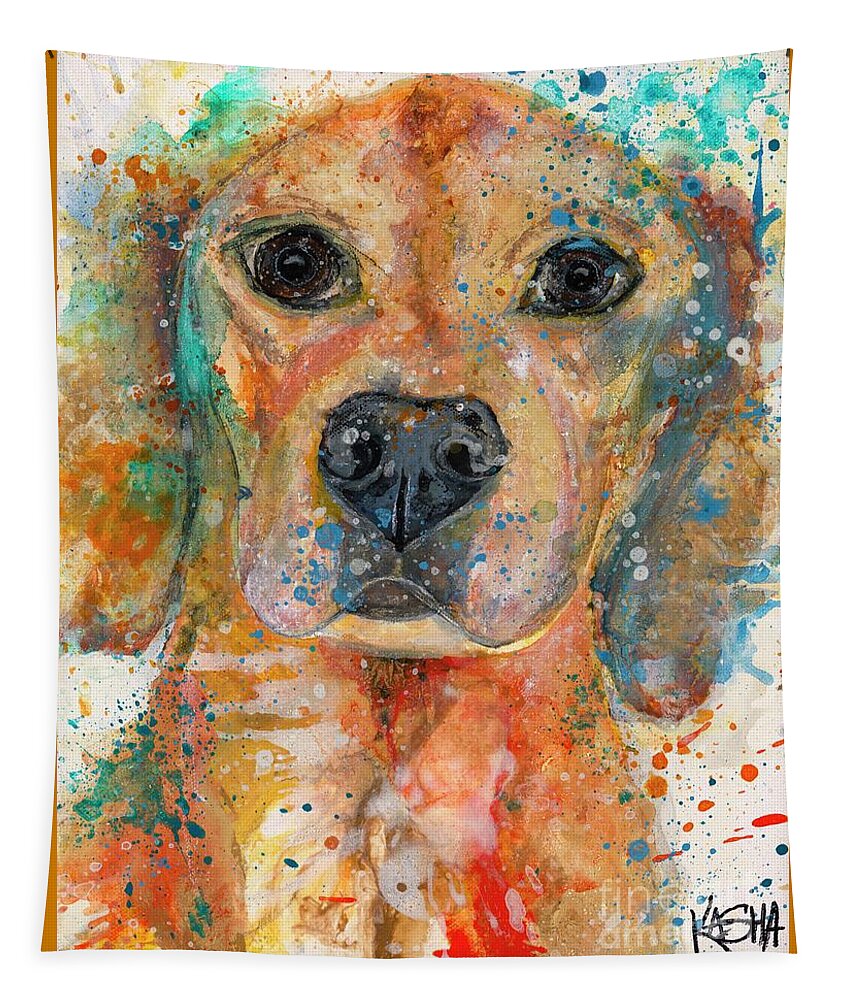 Golden Retriever Tapestry featuring the painting Cooper by Kasha Ritter