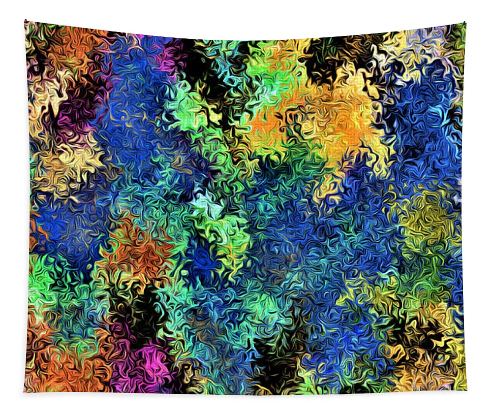 Abstract Tapestry featuring the digital art Coral Reef - Abstract by Ronald Mills