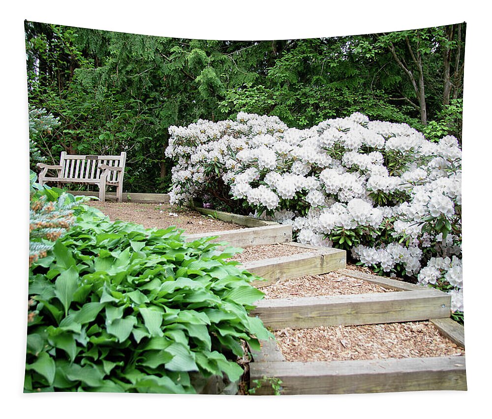 Rhododendron Tapestry featuring the photograph Cornell Botanic Gardens #7 by Mindy Musick King