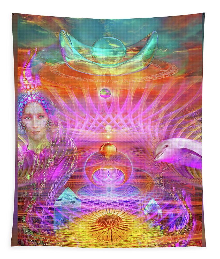 Jean-luc Bozzoli Tapestry featuring the digital art Cosmic Dance by Jean-Luc Bozzoli