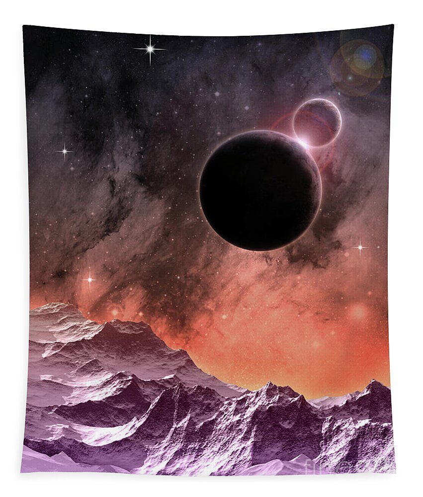 Space Tapestry featuring the digital art Cosmic Landscape by Phil Perkins