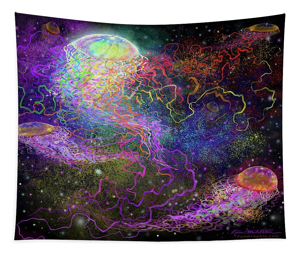 Cosmic Tapestry featuring the digital art Cosmic Celebration by Kevin Middleton