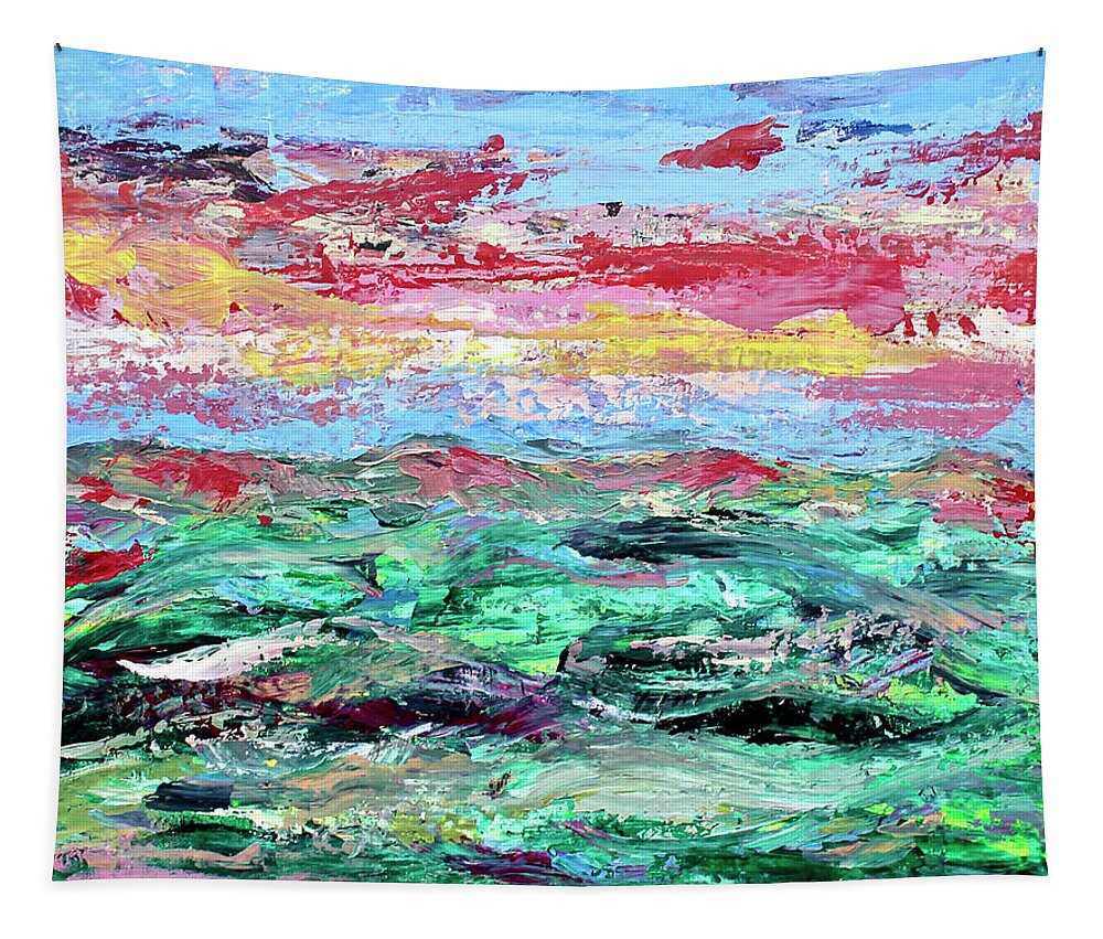 Golf Course Tapestry featuring the painting Costal Links by Teresa Moerer