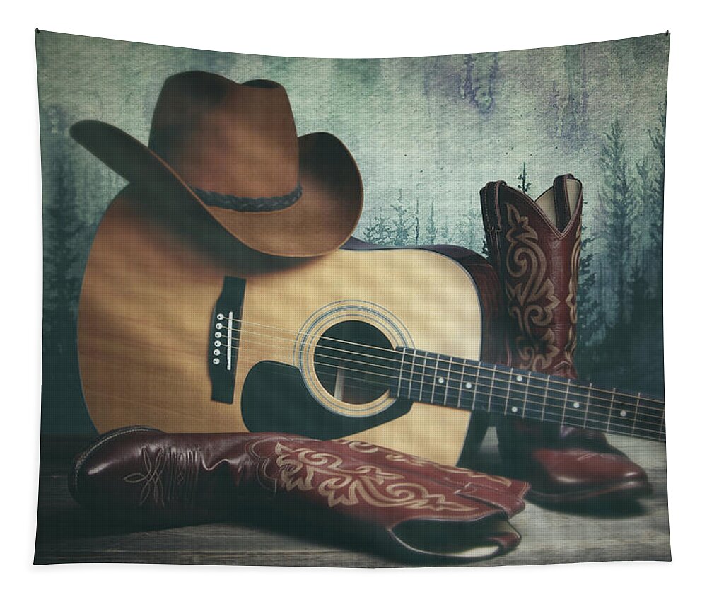 Guitar Tapestry featuring the photograph Country and Western by Tom Mc Nemar