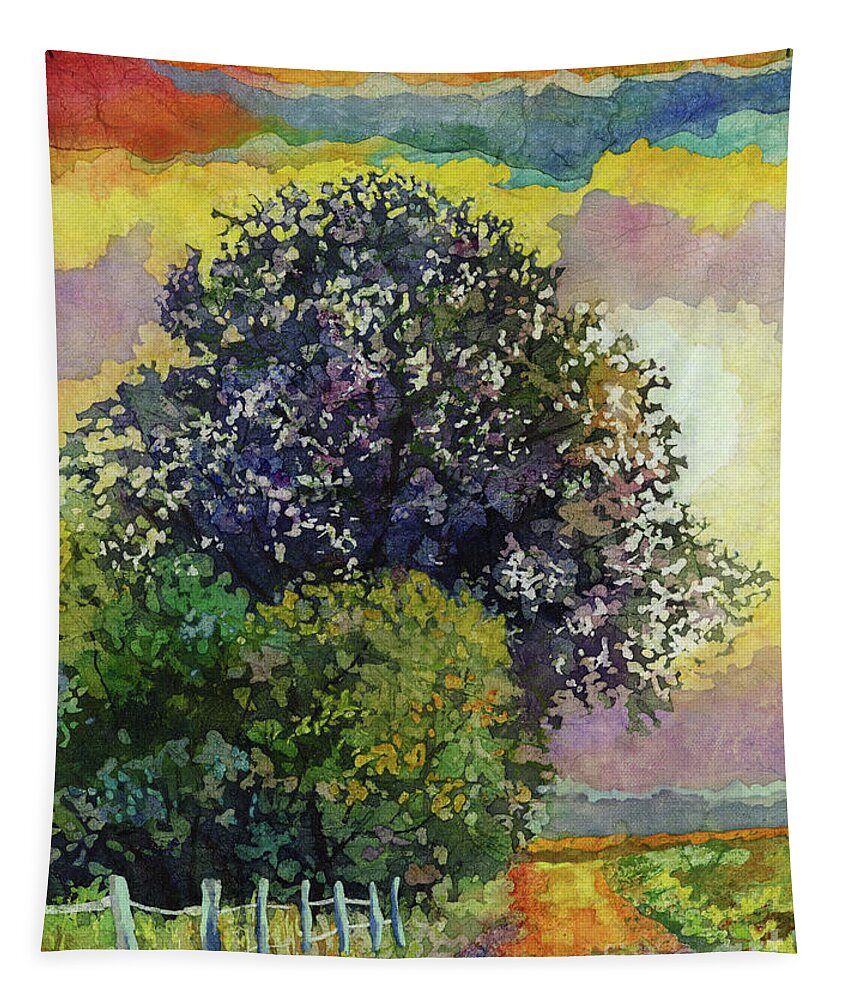 Country Tapestry featuring the painting Country Road by Hailey E Herrera
