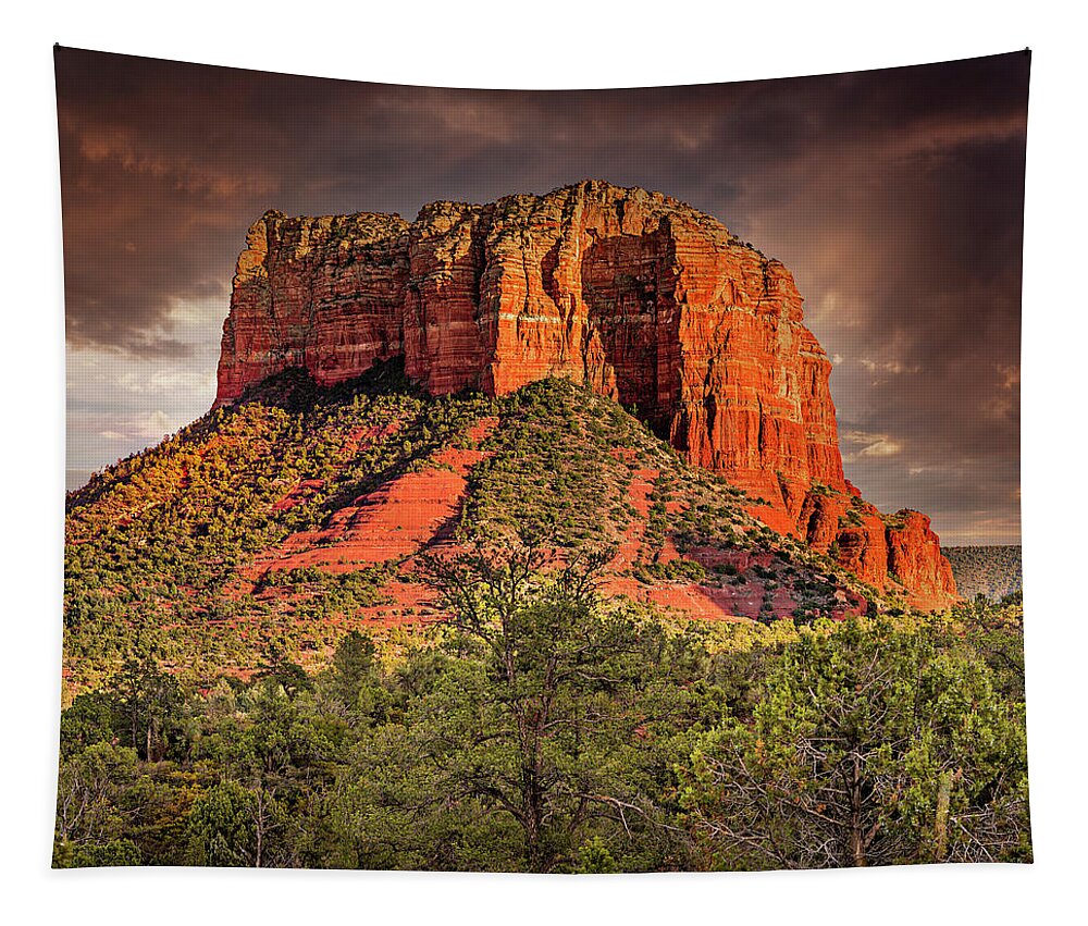 Sedona Tapestry featuring the photograph Courthouse Rock by Al Judge