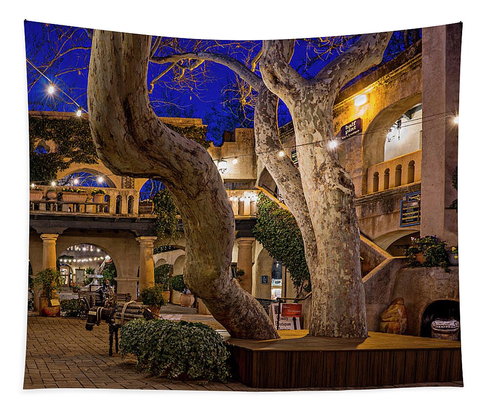  Tapestry featuring the photograph Courtyard at Night by Al Judge