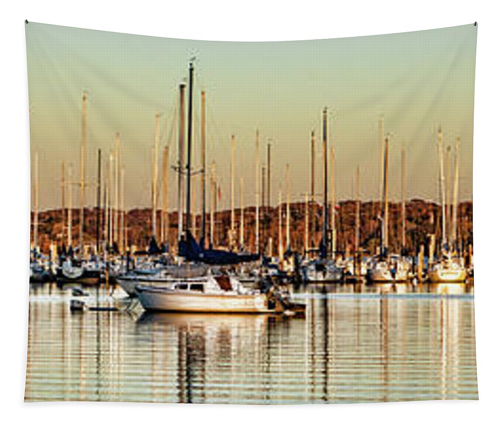 Cove At Sunset Tapestry featuring the photograph Cove at Sunset Large by Sharon Popek