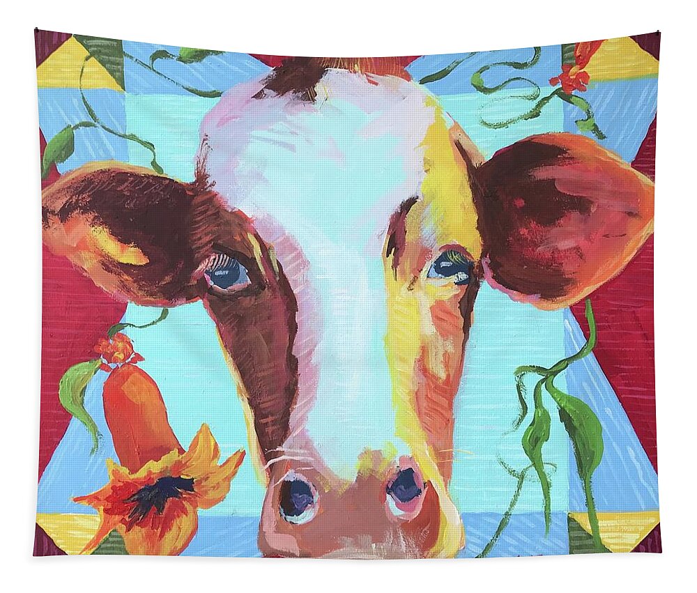 Virginia Creeper Tapestry featuring the painting Cow Itch Vine by Carol Berning