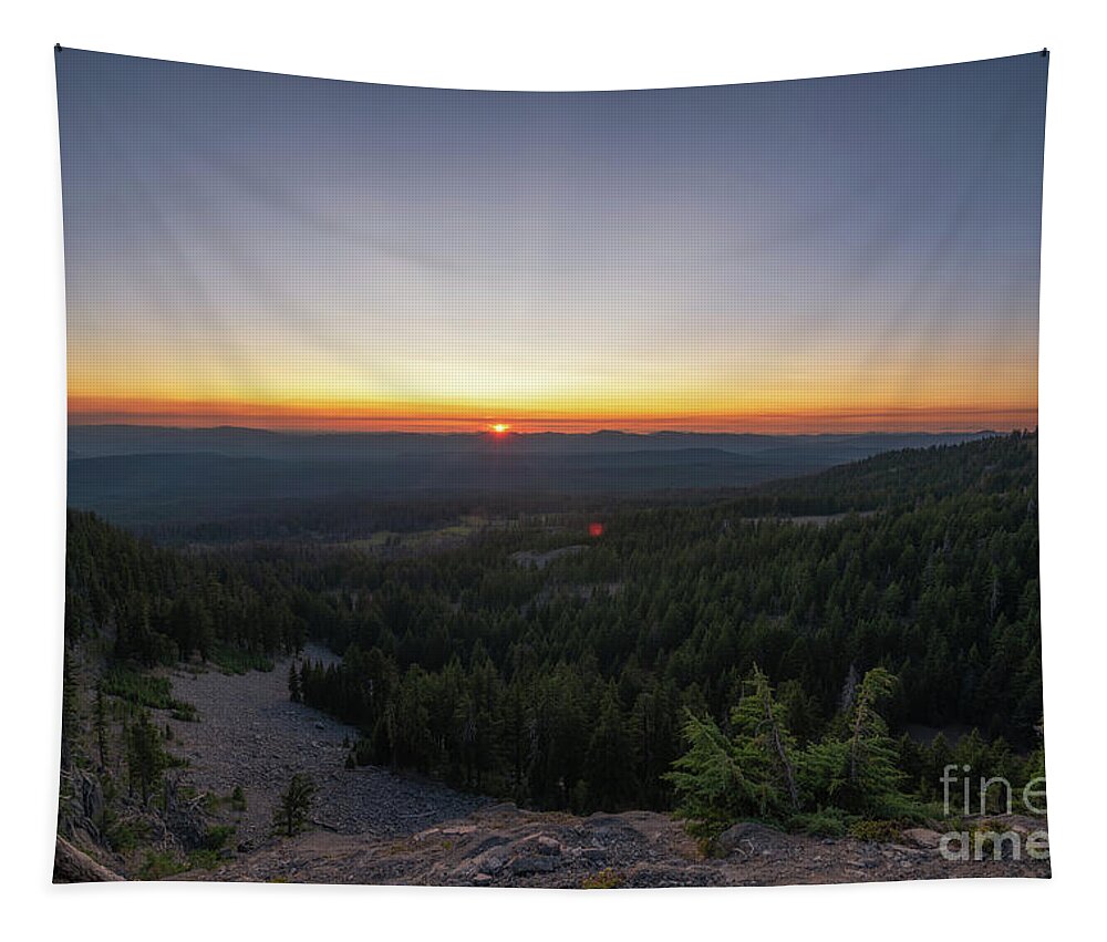Crater Lake Tapestry featuring the photograph Crater Lake Rim Drive Sunset by Michael Ver Sprill