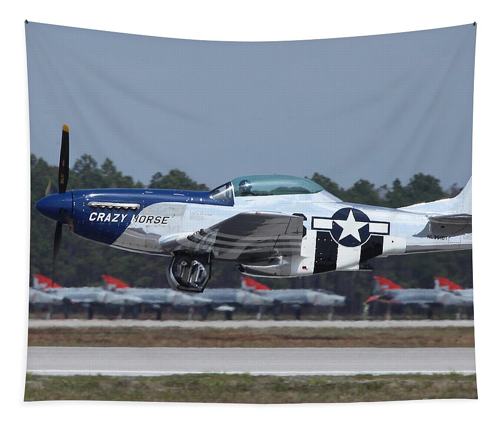Crazy Horse Tapestry featuring the photograph Crazy Horse TF-51D by Custom Aviation Art