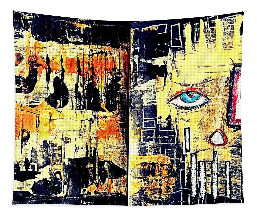 Artprint Tapestry featuring the painting Crazy by Tanja Leuenberger